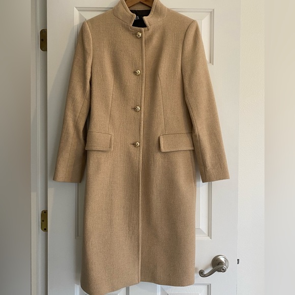 Zara fitted long wool coat - Picture 1 of 9